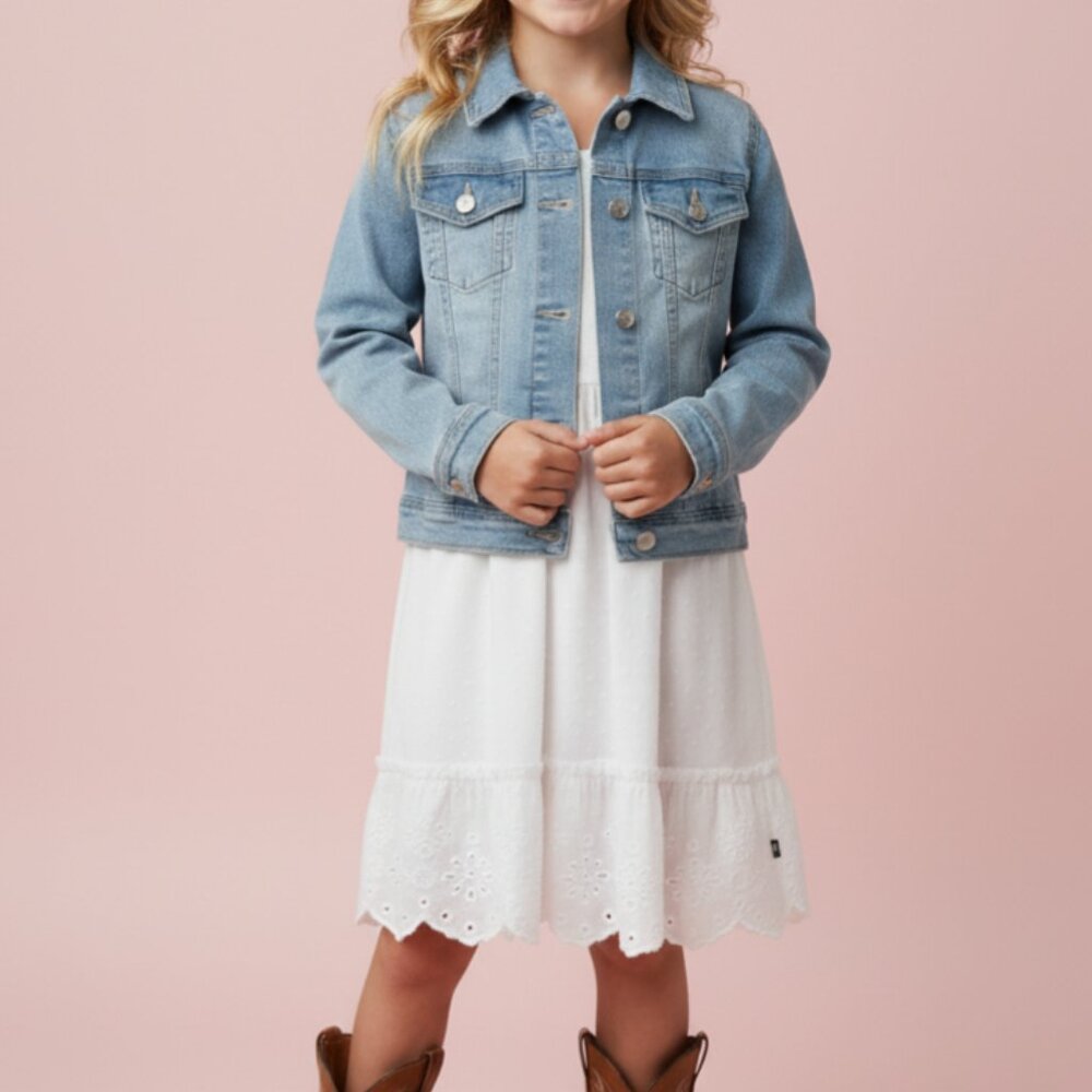 GAP White Eyelet Casual Kids Dress (Size L/10-12) - Picture 2 of 8